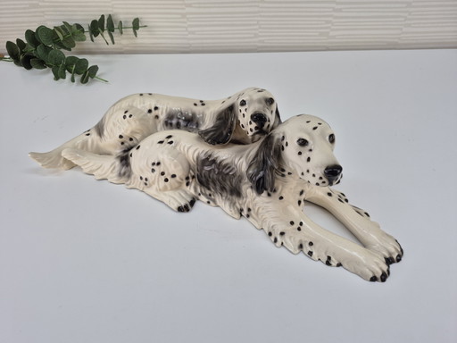 Vintage XL ceramic dog figurine, English Setter.