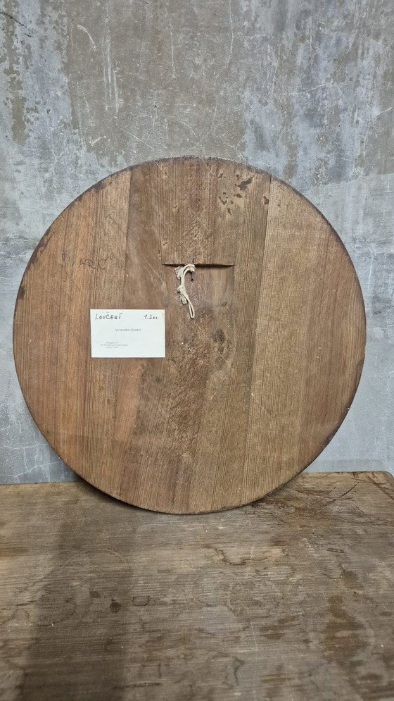 Vintage houten wandplaat met houtsnijwerk, reliëfsculptuur, Tsjechoslowakije, midden 20e eeuw, 47 cm (photo 8 of 8)