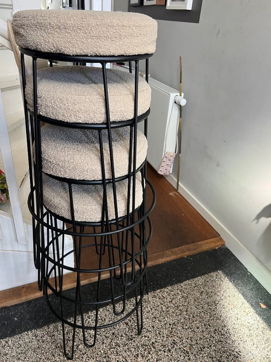 4x Light & Living - ALICE Bouclé Barhocker, perfekter Zustand – Metal, Textile (photo 3 of 5)