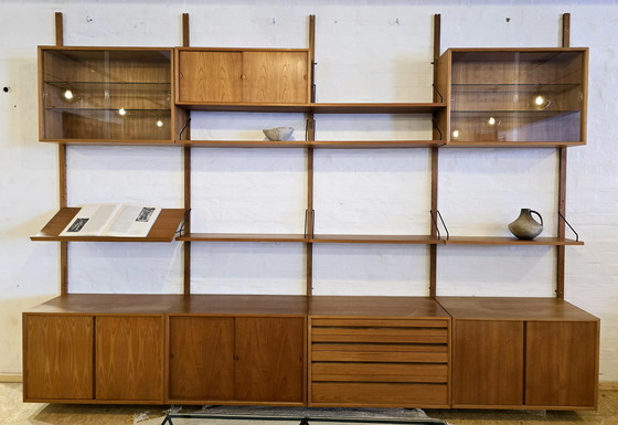 Image 1 of Poul Cadovius Royal System anni '60 Mid Century Teak anni '70 Sistema di mensole a parete