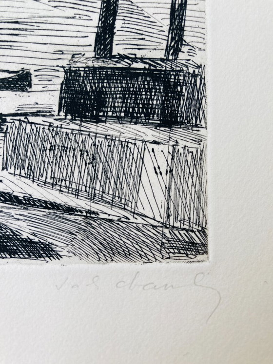 Image 1 of Jack Chambrin - Vintage Abstracte Ets - Papendrecht