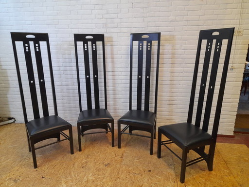 4 Ingram highback chairs Charles Mackintosh