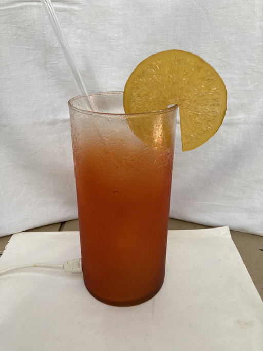 80's glass cocktail lamp