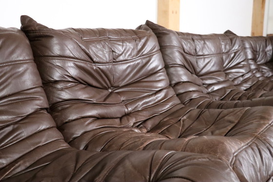 Image 1 of Original Ligne Roset Togo sofa en cuir par Michel Ducaroy, 1970
