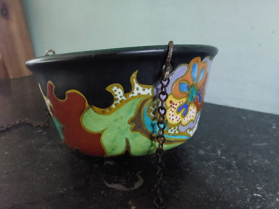 Antique Gouds plateel hanging pot – Plant pot, Ceramic, Metal (photo 2 of 5)