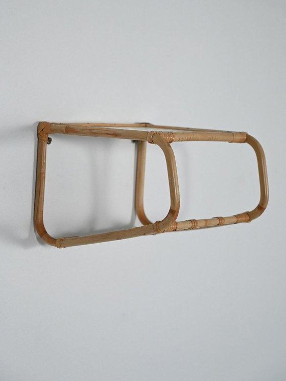 Image 1 of Table de chevet murale en bambou, années 1960