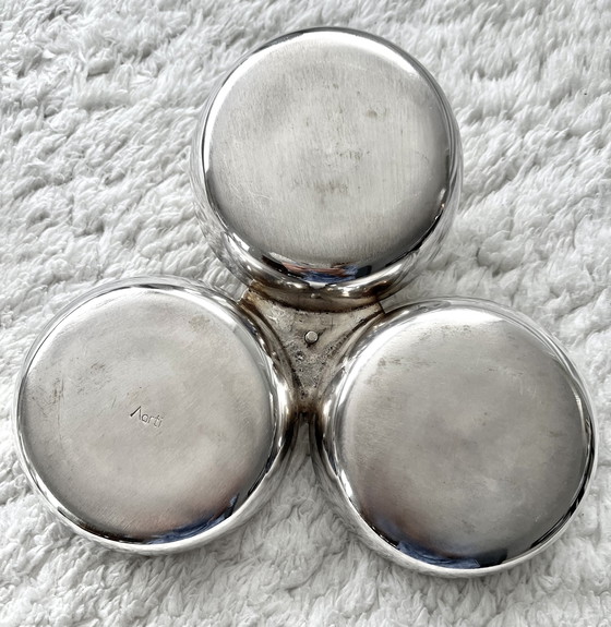 Image 1 of Aarti versilberte Servierplatte aus Metall mit 3 Fächern.