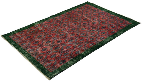 Tappeto turco vintage Oushak 216 × 141 cm – Rosso e verde, in lana, tessuto a mano – Tappeti, Wool (photo 8 of 10)