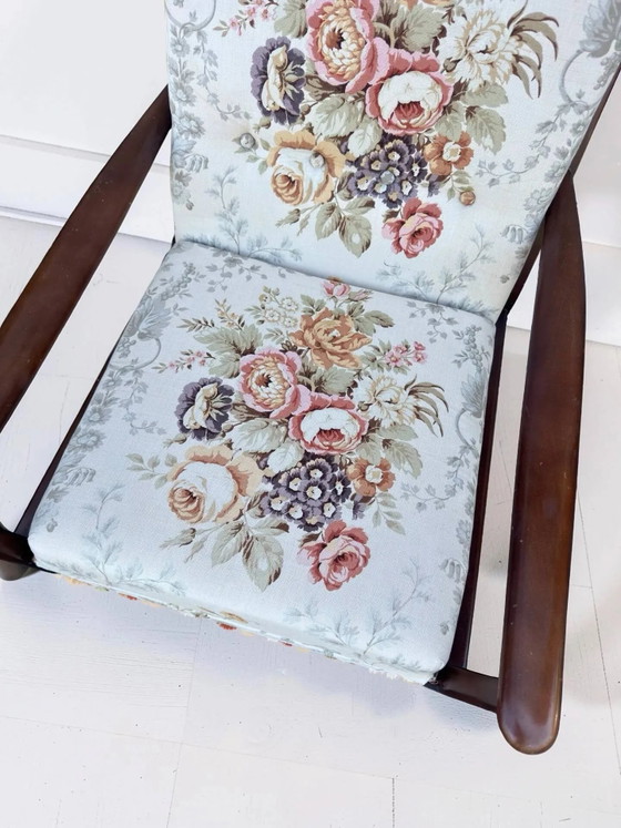 Poltrona vintage in teak con rivestimento floreale – Poltrone (photo 3 of 8)