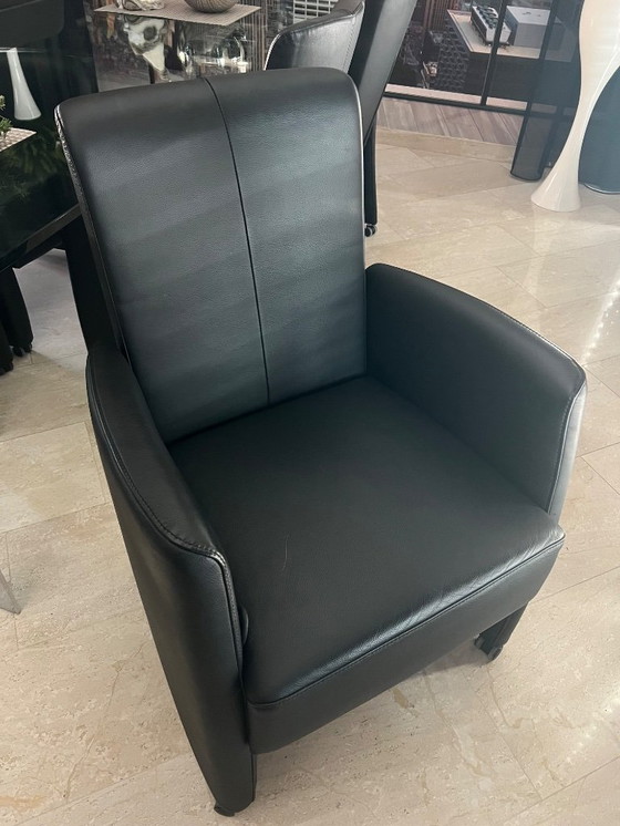 Image 1 of 6 sedie da pranzo FraMaTi Design in pelle Semira nera NUOVE CONDIZIONI