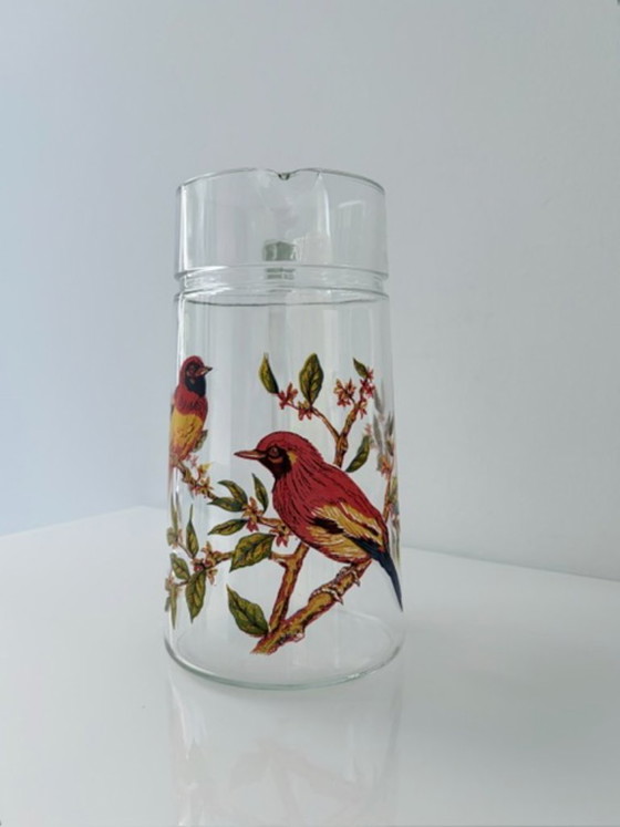 Vintage glass pitcher with bird motif 1.2L – Glass & Decanter (photo 3 of 9)