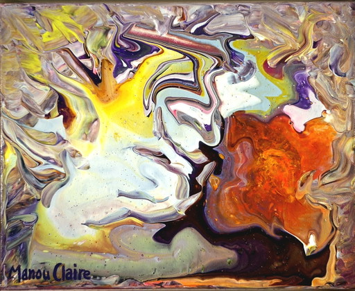 Manou Claire – Nur wir zwei – schilderijen tekeningen, Wood, Canvas
