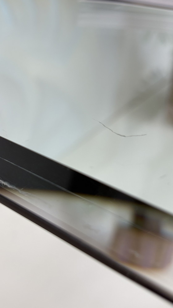 Image 1 of Italian Design Sergio Longoni Vintage Dining Table Glass Top