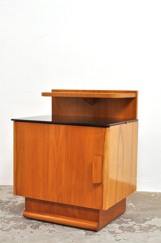 Comodini Art Déco Jindrich Halabala, anni '40 – Glass, Wood (photo 11 of 13)