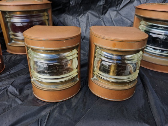Set di 6 diverse lampade nautiche antiche – Applique, Vetro, Ottone (photo 2 of 14)