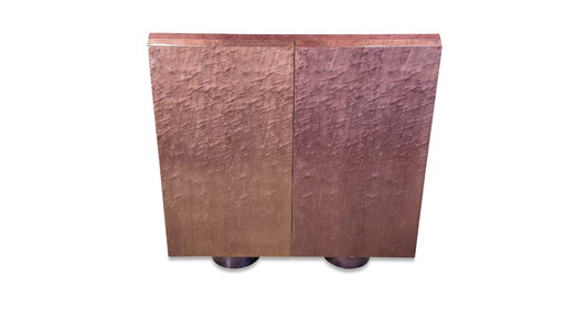 Mueble bar de madera nudosa de Giovanni Offredi para Saporiti, años 70