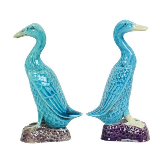 Image 1 of Duck Figurine Couple Chinese Porcelain