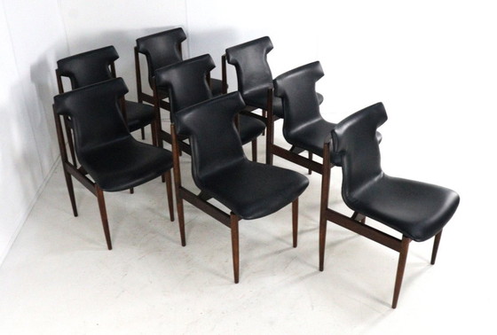 Image 1 of Set di 8 sedie Inger Klingenberg per Fristho Franeker rivestite vintage