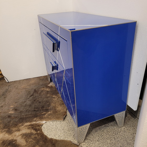 Image 1 of Cómoda en Cristal Azul, Estilo Art Déco, S. XXI