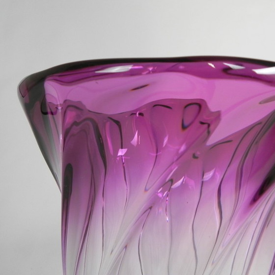 Image 1 of Heavy Val Saint Lambert vase, Torsade model, 1950s