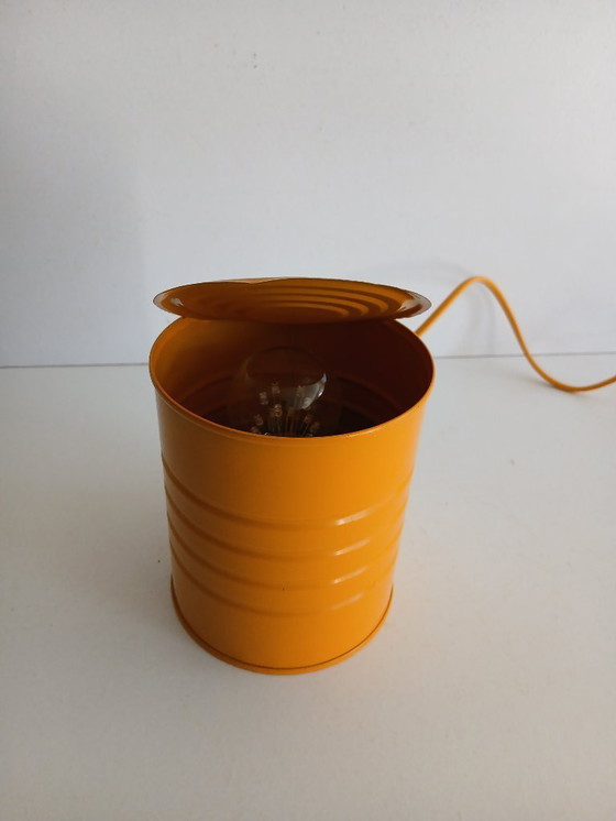 Image 1 of Vintage Tafellamp Conservenblik - Pop Art - Dutch Design 1980's