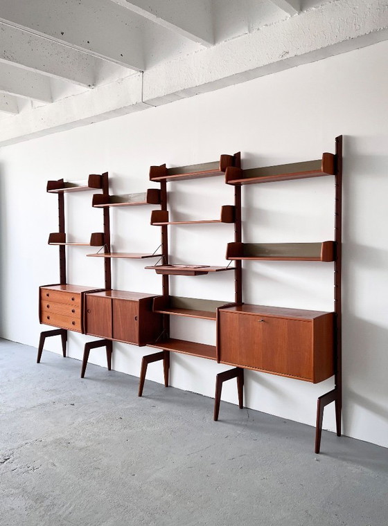 Image 1 of Mid-Century Scandinavian Teak Modular Wall Unit “Ergo” by John Texmon, Norway, 1960s