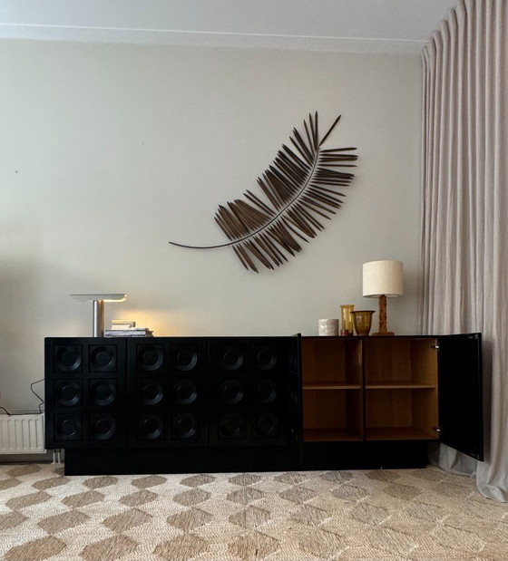 Image 1 of Brutalist Sideboard in black oak - Belgian