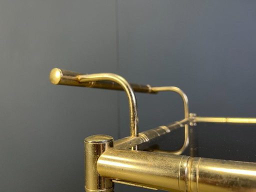 Brass faux bamboo bar cart, Orsenigo Italy, 1970s