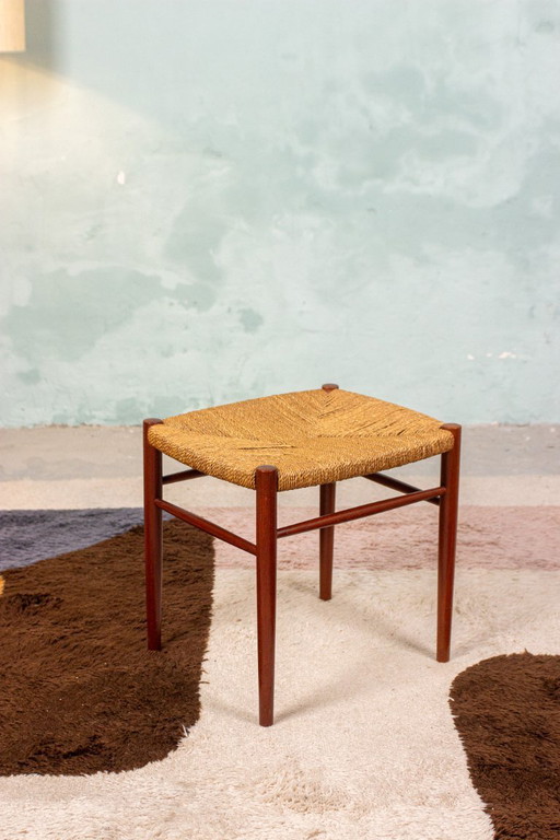 Tabouret vintage en teck Soborg Niels Möller, style danois milieu du siècle