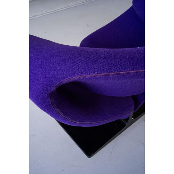 Image 1 of Vintage purple ribbon armchair in metal and fabric by Pierre Paulin for Artifort, 1966