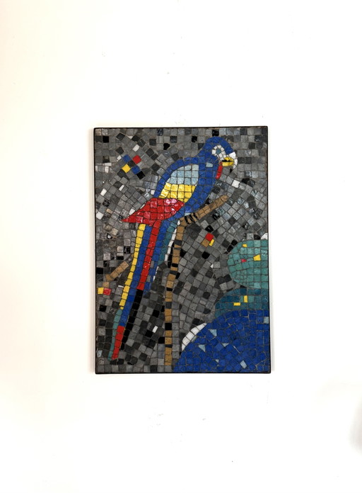 Panel de pared de mosaico cerámico vintage, Alemania, años 60.