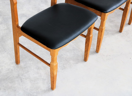 Image 1 of 4x Brutalistische dänische Esszimmerstühle