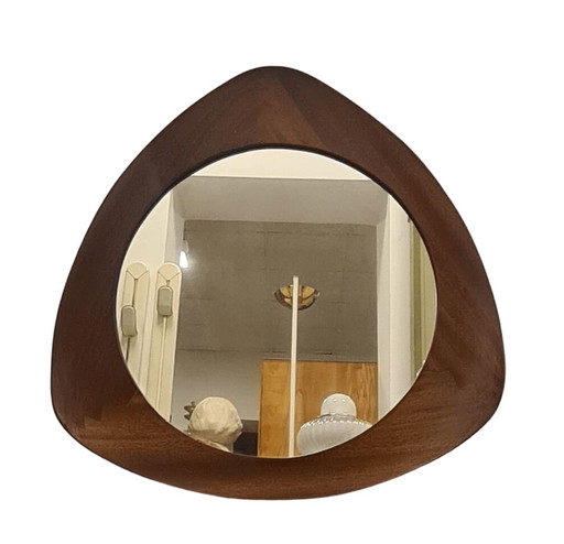 Oscar teak mirror by Campo & Graffi for Home Torino, 1958