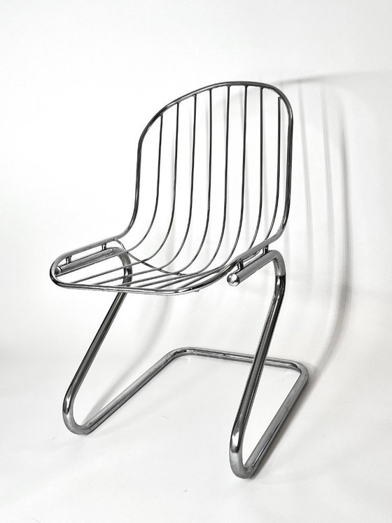 Image 1 of 1/2 sedie da pranzo vintage in metallo con cuscini in velluto marrone, Italia, 1970