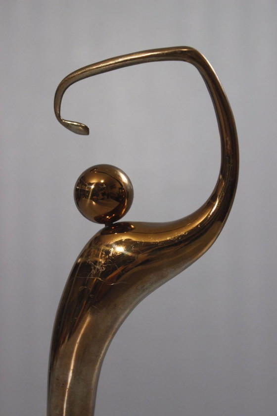 Image 1 of Alain Cantarel & Monique Gerber scultura in bronzo Giocatore di golf 22 cm Francia anni '80
