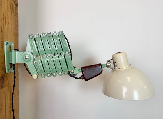 Image 1 of Lampada a forbice industriale di VEB Zweckleuchtenbau Dresden, Germania dell'Est, anni '50