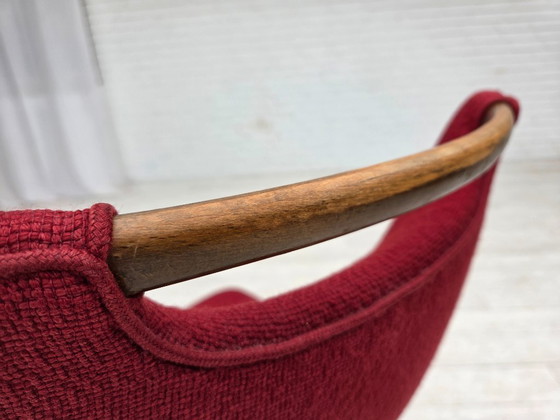 Image 1 of 1960, set van 6 Deense eetkamerstoelen van Slagelse Møbelværk, meubelwol, beukenhout.