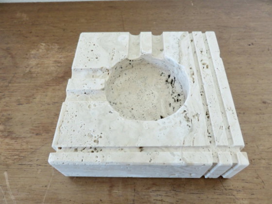 Image 1 of “Fratelli Manneli” travertine ashtray, design by Enzo Mari, Italy, 70s