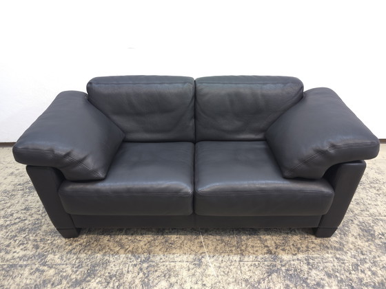 Image 1 of Canapé design deux places anthracite De Sede ds 17 en cuir, canapé de salon wk