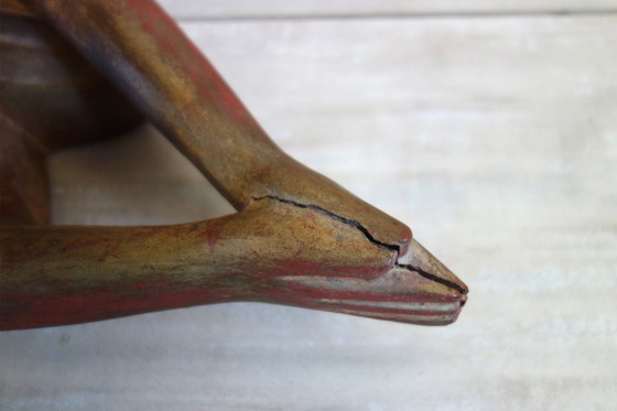 Image 1 of Statue of a Burmese Buddhist monk in prayer, 19th century #2
