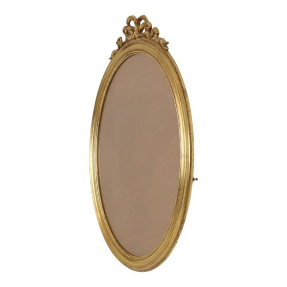 Classic Oval Gold Frame with Bow Ornament 63cm – Glass, Plastic (photo 8 of 14)
