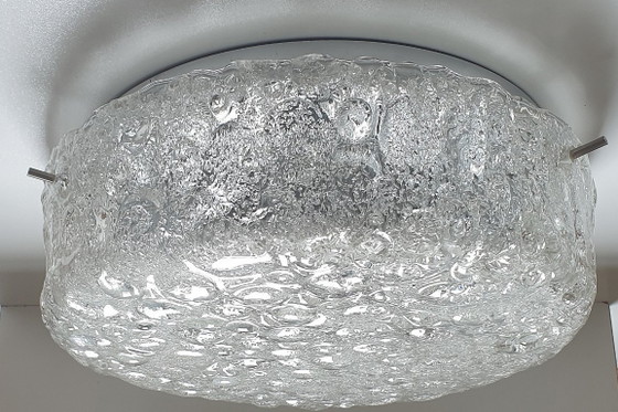 Lámpara de techo Hillebrand Murano Ice Glass de la década de 1970. – Plafones, Chrome (photo 5 of 35)