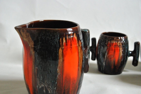 Image 1 of Vintage keramische sinaasappelsapset uit Vallauris, Frankrijk, jaren 1950, set van 6