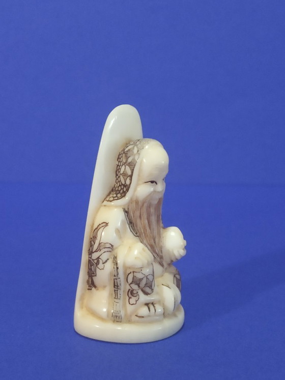 Image 1 of Ivory netsuke from Fukurokuju
