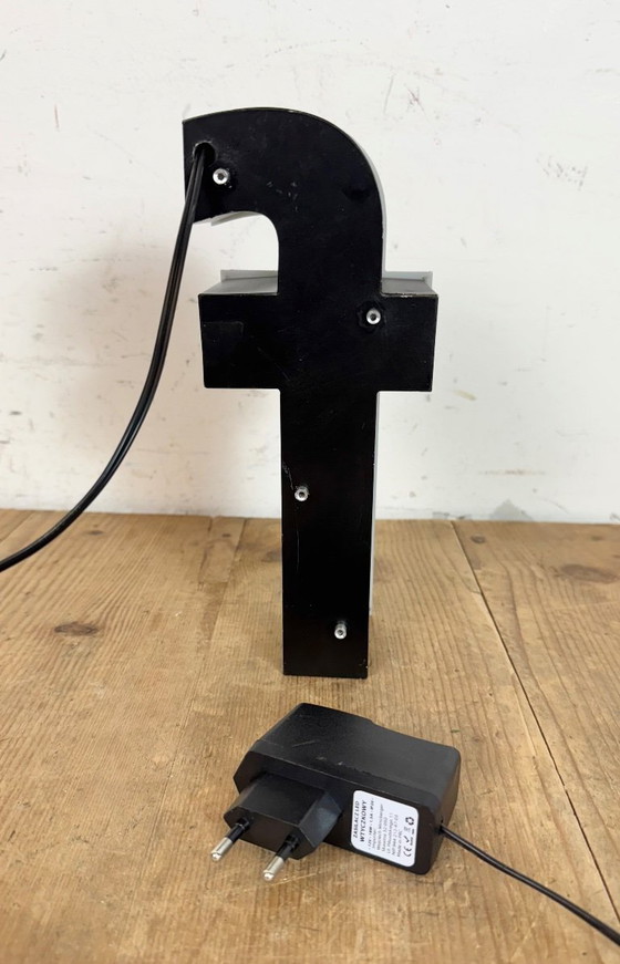 Image 1 of Vintage Grey Illuminated Letter F , 1970s