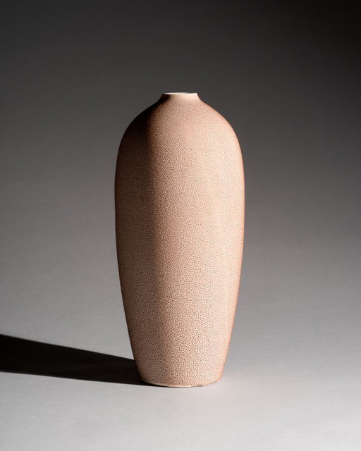 Vaso artigianale in ceramica vintage "SNAKESKIN" di grandi dimensioni, Paesi Bassi, anni '60-'70, altezza 33 cm