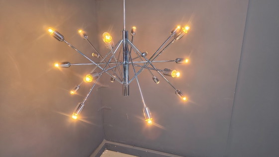 Image 1 of Vintage chrome sputnik style chandelier, 1970s
