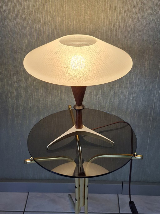 UFO Table Lamp Teak Frosted Glass – tafellampen, Metal (photo 2 of 9)