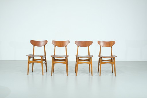 Set Of 4 Scandinavian Chairs In Teak - 1960S