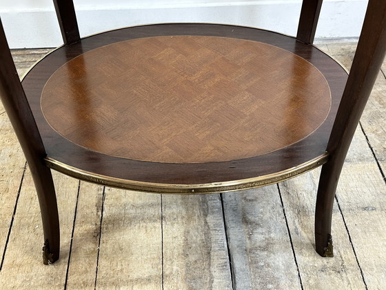 Image 1 of Gueridon Table in the Louis XV Transition Style in Cube Marquetry